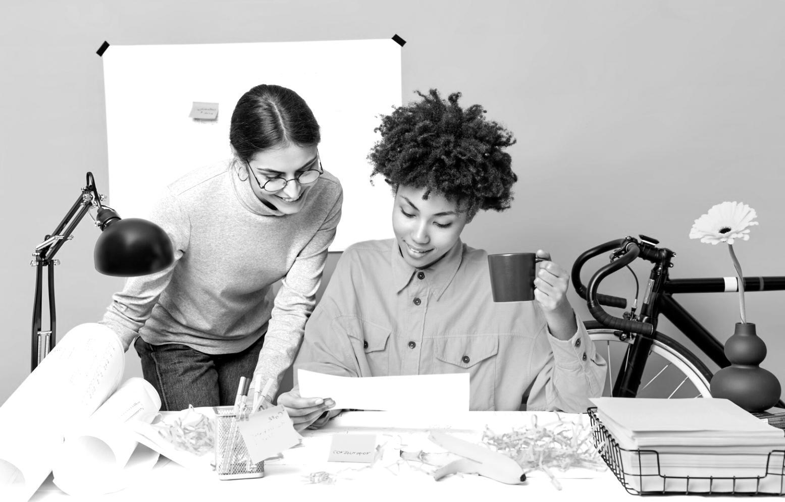 Professional workspace with financial documents and analysis tools